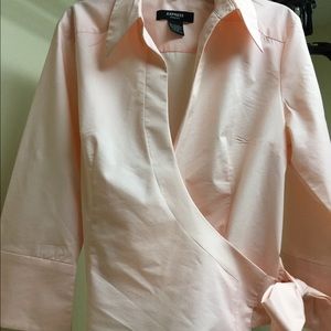 Express blush pink wrap blouse NWOT